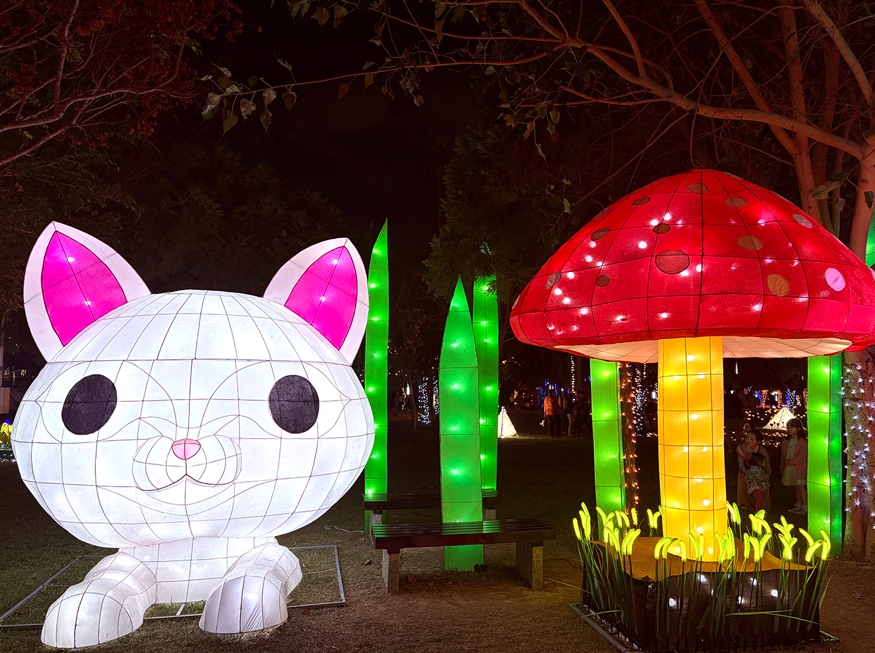 新社菇勇者燈組-新社香菇及面對氣候產業應變推廣。圖/臺中市政府農業局提供